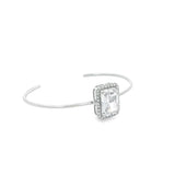 CZ Pave Stone Bangle Bracelet (B112)