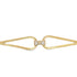 A gold herringbone chain bracelet features a sparkling diamond-encrusted bow clasp at the center.