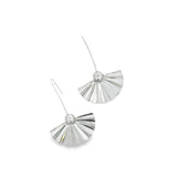 18K Gold Filled Drop Down Metallic Folded Leaf Design Earrings (L455)