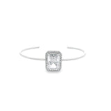 CZ Pave Stone Bangle Bracelet (B112)