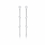 Modern drop earrings featuring a sleek herringbone chain accented with sparkling Cubic Zirconia. Available in Gold Filled and Rhodium finishes, offering a lightweight, elegant, and contemporary design.