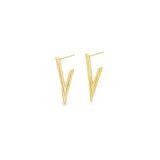 18K Gold/Rhodium Filled Triangle Earrings (J173)