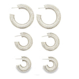 18K Gold Filled Thick Textured Hoop Earrings (J203)(J202) (J201)