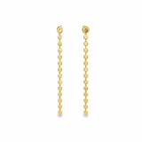 Elegant disc chain drop earrings in gold and silver. Available in small and long sizes. Lightweight, modern, and perfect for everyday wear.
