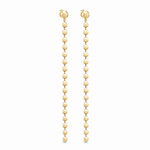 Elegant disc chain drop earrings in gold and silver. Available in small and long sizes. Lightweight, modern, and perfect for everyday wear.