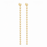 Elegant disc chain drop earrings in gold and silver. Available in small and long sizes. Lightweight, modern, and perfect for everyday wear.