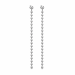 Elegant disc chain drop earrings in gold and silver. Available in small and long sizes. Lightweight, modern, and perfect for everyday wear.