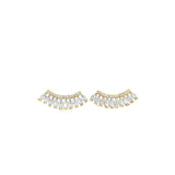 18K Gold Filled Oval CZ Stone Brow Earring Studs (L130)
