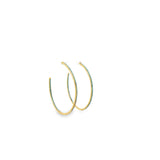 Thin CZ Minimalist Hoop Earrings (K374)