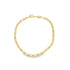 A polished yellow gold link bracelet displays an intricate interlocking design against a clean white background.