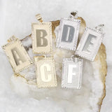 Ruffled Plate Initial Letter Pendant (A70)