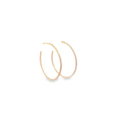 18K Gold Thin CZ Minimalist Hoop Earrings (K374)