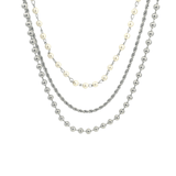 Triple Layered Beaded Rope Pearl Necklace (G23)