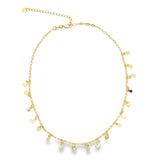 18K Gold Filled Round Cable Clip Chain Necklace With Star, Moon, Heart Charms (G66)