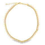 18K Gold Filled Designed Curb Choker Chain (G32)