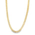 A shiny gold Miami Cuban link chain necklace drapes against a white background.
