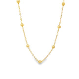 18K Gold Filled 4mm Gold Bead Rolo Chain Choker (G176)