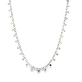 18K Rhodium Filled Round Circle Charm Choker (G25)