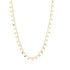 A delicate gold chain necklace dangles charmingly with multiple tiny star charms spaced evenly along its length against a clean white background.