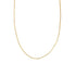 A delicate gold chain necklace hangs against a plain white background.