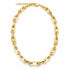 Discover a modern rectangular link necklace with a polished finish and bold statement design. Available in 18K Gold Filled and Rhodium Filled finishes.