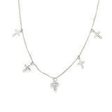 Dainty Dangle Cross Choker Chain (G60)