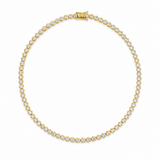 Choker Necklace With Round Clear CZ Cubic Zirconia Stones (F239)