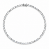 Choker Necklace With Round Clear CZ Cubic Zirconia Stones (F239)