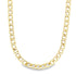 A polished gold curb chain necklace curves gracefully against a clean white background.