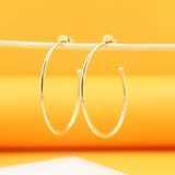 18K Gold Filled Slim Open Hoop Stud Earrings (J81)