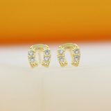 18K Gold Filled CZ Horse Shoe Earrings