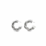 Thick Twisted Hoops Lever Back Earrings (k371)