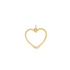 A polished gold heart charm hangs gently against a clean white background.