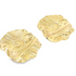 Two shiny gold earrings feature a wavy, organic shape against a clean white background.