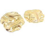 Modern Folded Round Ruffle Earrings (L465)