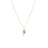 18K Gold Filled CZ Cross Necklace (H181)