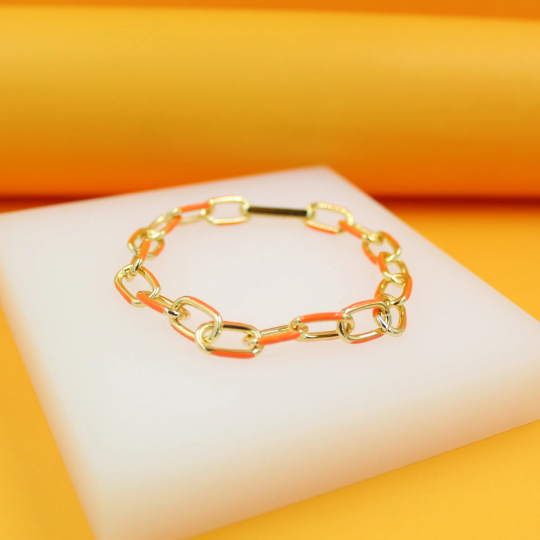 Enamel Paperclip Chain Necklace/ Bracelet (F85)(I475)