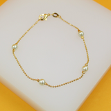 18K Gold Filled White Pearl Beaded Necklace