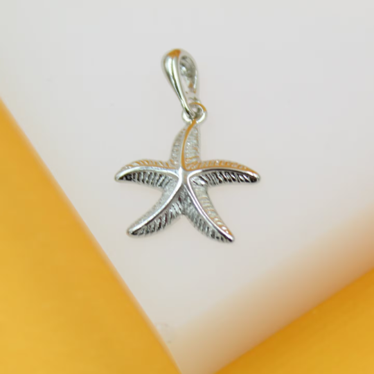 18K Gold | Rhodium Filled Starfish Pendant