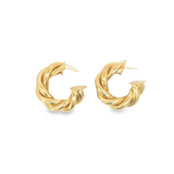 Thick Twisted Hoops Lever Back Earrings (k371)