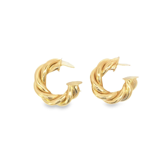 Thick Twisted Hoops Lever Back Earrings (k371)