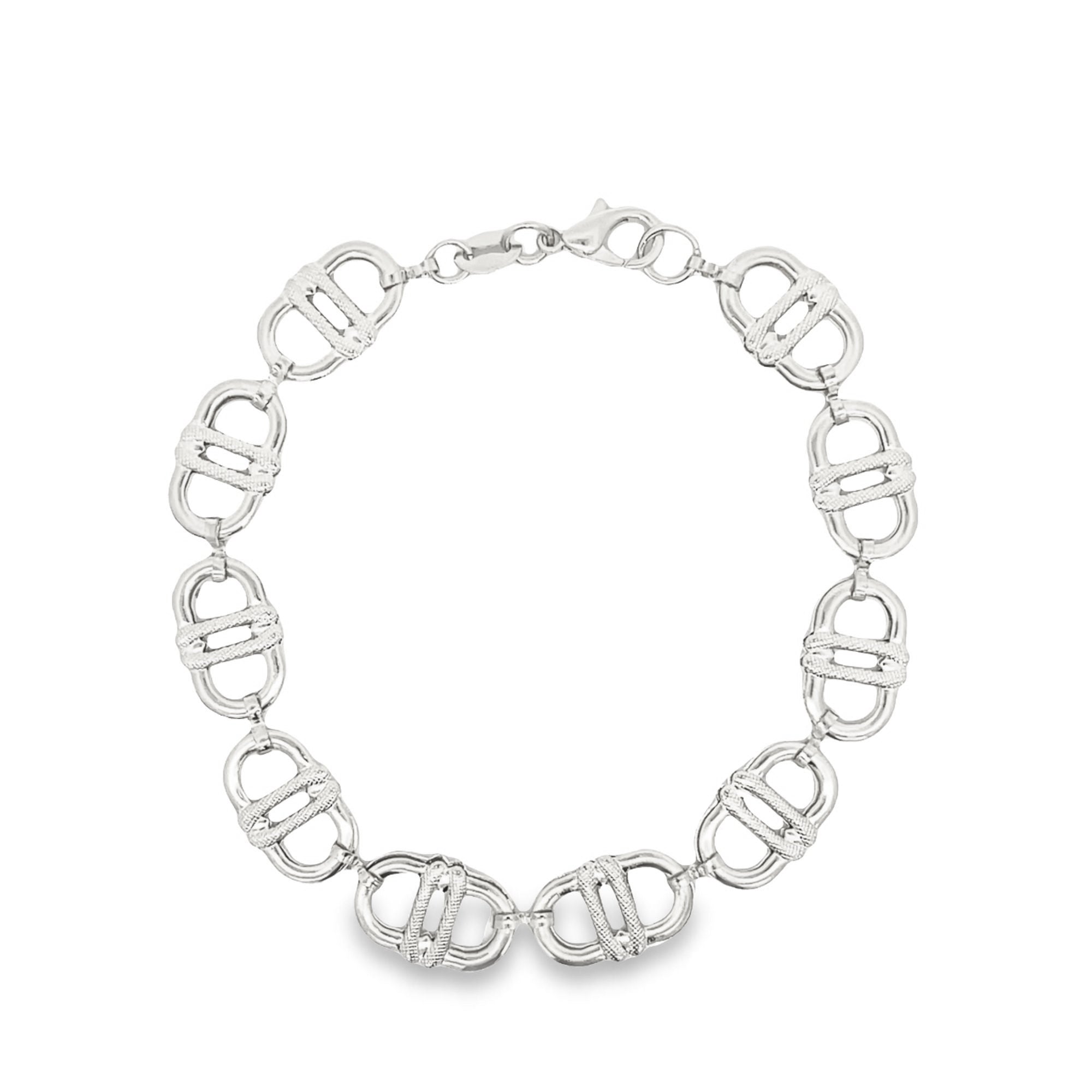 Puffed Mariner Anchor Link Bracelet (I564)