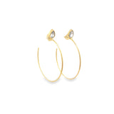 18K Gold Filled CZ Slim Open Hoop Stud Earrings