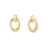 Two Plate Twisted Oval Earrings (k154A)