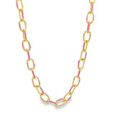 Enamel Paperclip Chain Necklace (F85/I475)