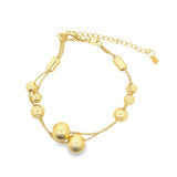 18K Gold Filled Double Strand Beaded Bracelet (I559A)