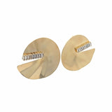 18K Gold Filled Round Cut Baguette CZ Stones Earrings (L396)