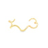 A polished yellow gold ear cuff features a unique wave design against a plain white background.