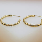 18K Gold Filled Disc Wrapped Hoop Earrings (J154)