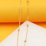 18K Gold Filled Beaded Cable Chain Necklace (H153)